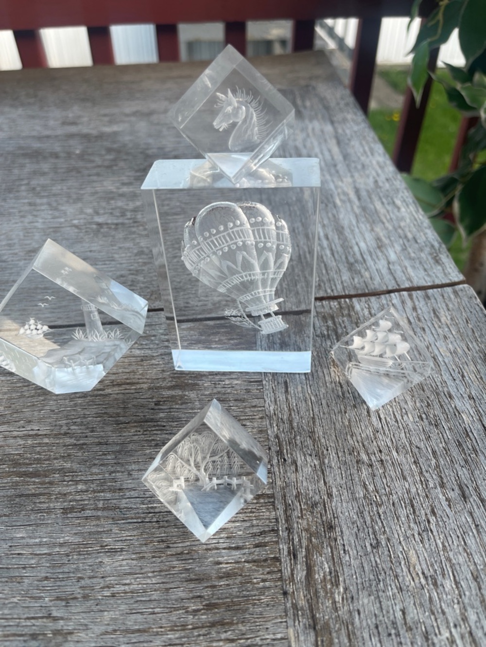 Crystal 3D Engraved Art Set 5